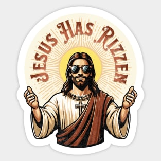Jesus Has Rizzen - Retro Vintage Risen Christian Faith Funny Sticker